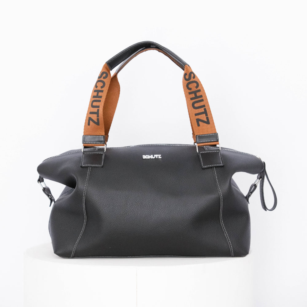 Bolsa Baú Feminina Forrada com Alça Escrita e Design Sofisticado Couro -Envio imediato