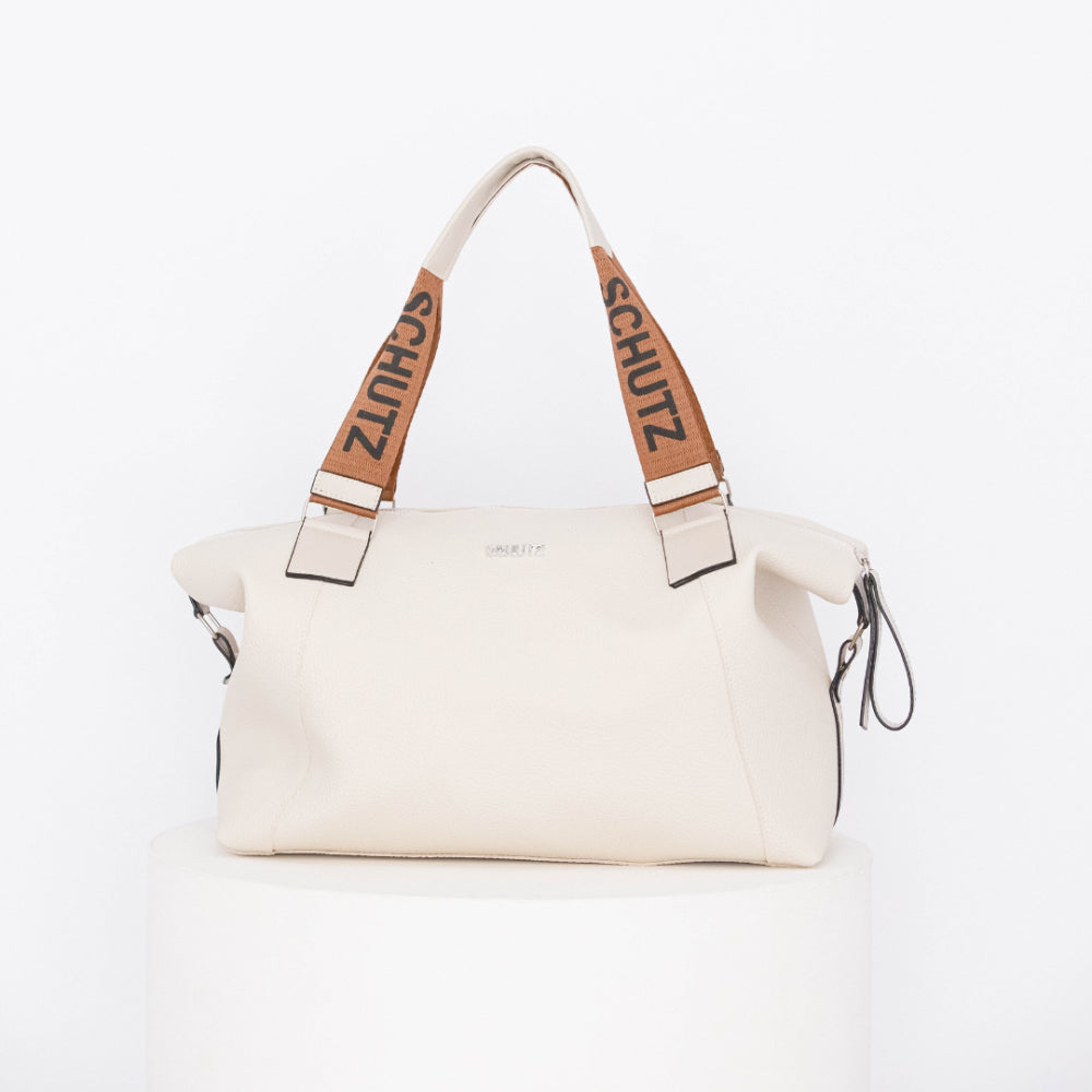 Bolsa Baú Feminina Forrada com Alça Escrita e Design Sofisticado Couro -Envio imediato