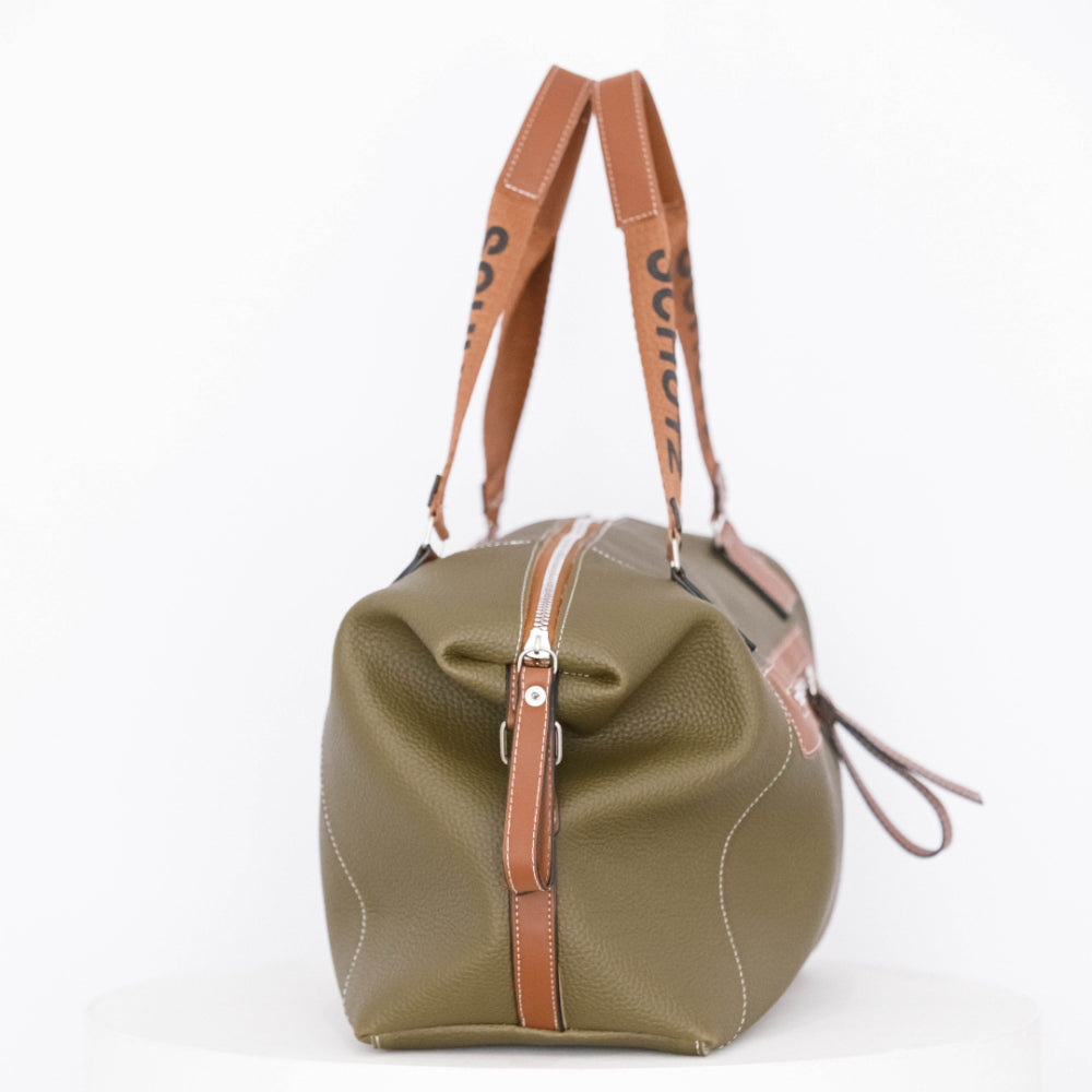 Bolsa Baú Feminina Forrada com Alça Escrita e Design Sofisticado Couro -Envio imediato