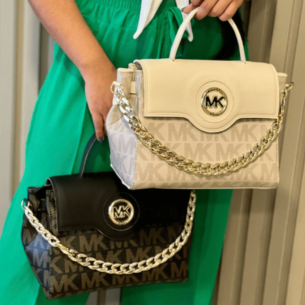 Bolsa Michael Kors Transversal de Couro Corrente Dourada